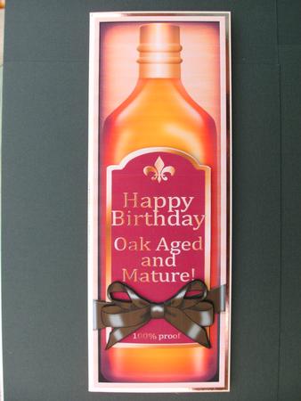 Large Dl Birthday Whisky in a Box Quick Card 3D Decoupage by Christine Sutton