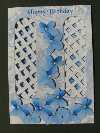 Purple Flowers Double Trellis Card Kit by Christine Sutton