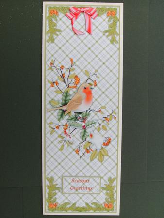 Christmas Robin - Large Dl Card by Christine Sutton