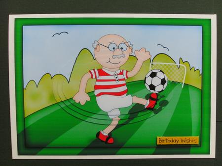 A5 Bert Loves Football Oval Pyramage Topper by Christine Sutton