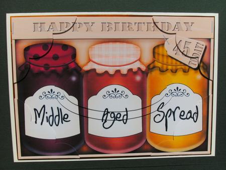 A5 Novelty Middle Aged 45th Birthday Jams N Chutney Topper by Christine Sutton