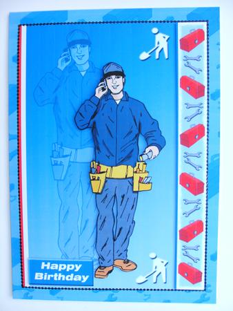 Handyman Backing Paper (blue) by Christine Sutton