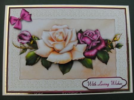 Antique Roses 'n Lace Card Front with Step by Step by Christine Sutton