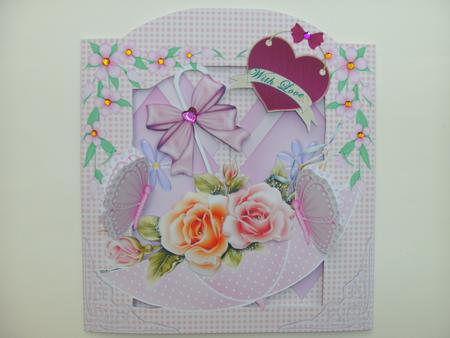 Pink Umbrella Back to Front Card Kit by Christine Sutton