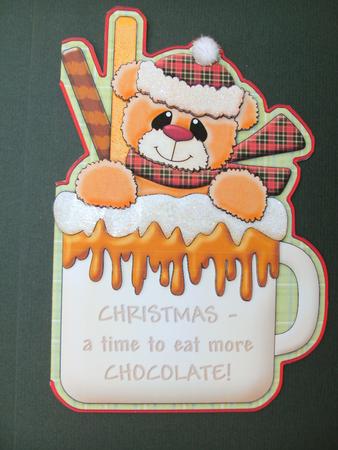 Chocolate Lover Christmas Shape Card & Decoupage by Christine Sutton