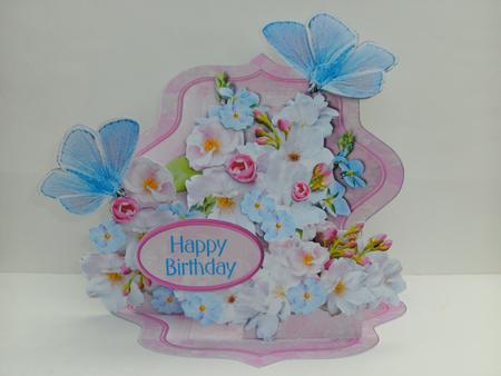 Giant Easel Tableau 3D Kit - Forgetmenots & Apple Blossom by Christine Sutton