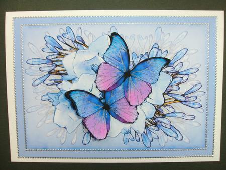 A4 Butterflies N Flowers Card Topper by Christine Sutton