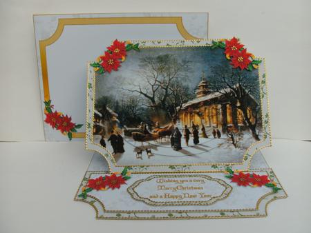 Vintage Christmas Church Service Easel card kit by Christine Sutton