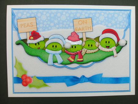 Peas on Earth Christmas Topper & Decoupage by Christine Sutton