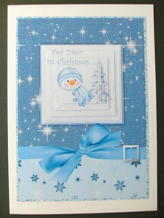 Snowman & Christmas Tree - 1st Christmas (boy)l) by Christine Sutton