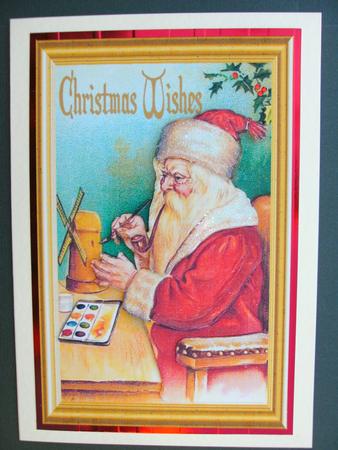 Christmas Santa Claus Vintage Decoupage Topper by Christine Sutton