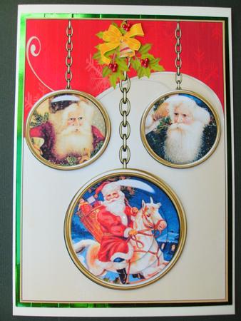 Vintage Santa Medallions 2 by Christine Sutton