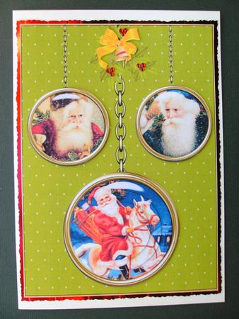 Vintage Santa Medallions 3 by Christine Sutton