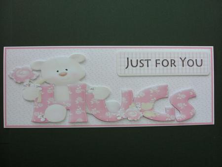 Hugs Just for You Large Dl with Decoupage by Christine Sutton