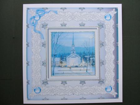 Silent Night Square Card Front with Pyramage by Christine Sutton