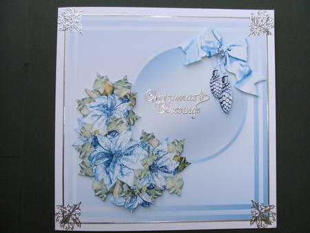 Silver Poinsettias - 8in x 8in Insert Plate by Christine Sutton