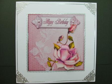 5x5 Blush Rose Decoupage by Christine Sutton