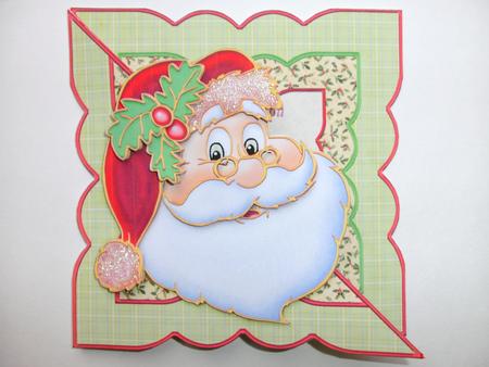 Jolly Santa Christmas Over the Edge Card by Christine Sutton