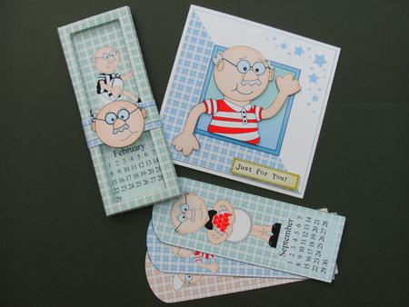 Bert Everlasting Calendar Bookmark Gift Set N Quick Card by Christine Sutton