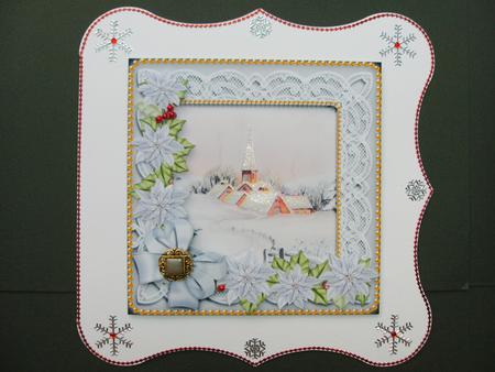 Pink Church Ice Poinsettia Reverse Decoupage Step by Step by Christine Sutton