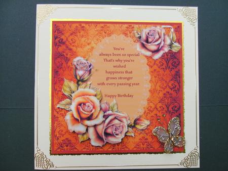 Rustic Roses 6x6 Card Front by Christine Sutton