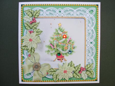 Elegant Tree Green Poinsettia 3D Decoupage Step by Step by Christine Sutton