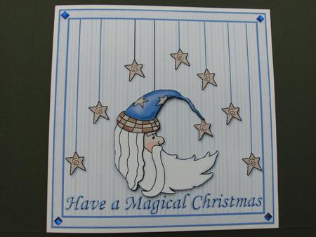 Sants Moon Have a Magical Christmas 8x8 Card Front by Christine Sutton
