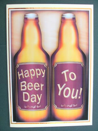 A4 Happy Beer Day Gift Set Card Topper by Christine Sutton