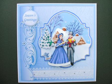 Vintage Carol Singers in Winter Christmas Decoupage by Christine Sutton