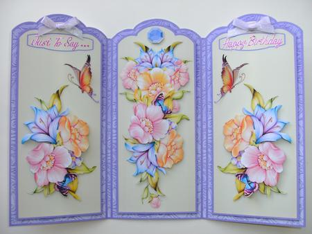 Floral Vibes Tri-fold 3D Screen Card Kit by Christine Sutton