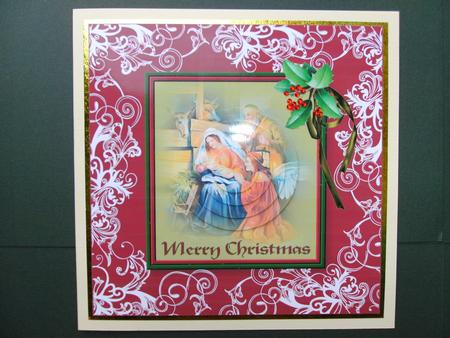 Merry Christmas Square Card Front by Christine Sutton