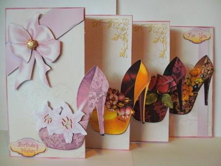 4-fold Card Kit - Flower Shoes by Christine Sutton