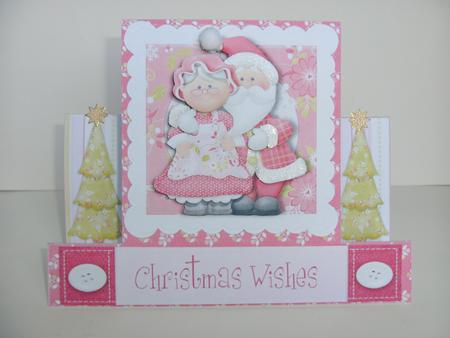 Mr & Mrs Claus Pop Out Stepper Card Kit with Envelope by Christine Sutton