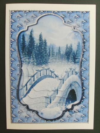 Christmas Snowy Bridge Shaped Stacker Topper by Christine Sutton