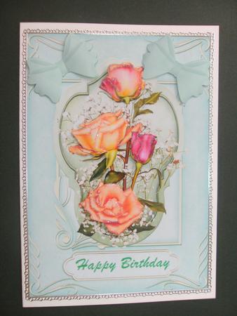 Roses on Green Frame by Christine Sutton