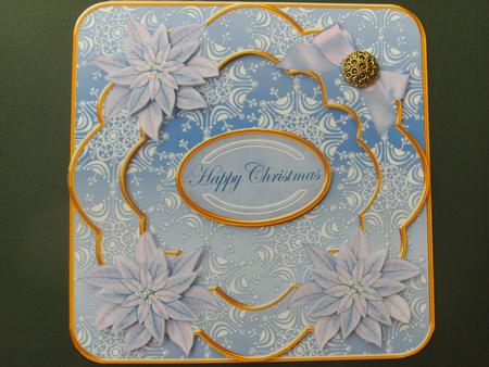 Pblue Poinsettia Happy Christmas Fancy 8in Cf Kit by Christine Sutton