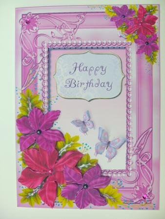 Purple & Pink Framed Floral Flutters by Christine Sutton