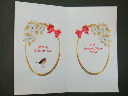 Robin and Gold Poinsettias Insert by Christine Sutton