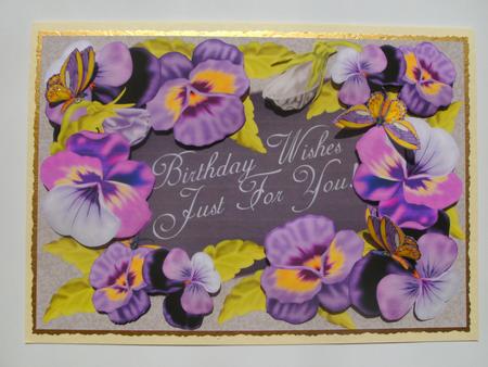 Pansy Butterfly Birthday Quick Card by Christine Sutton