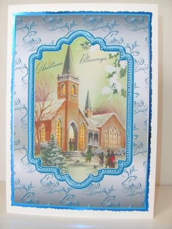 Vintage Christmas Scene Card Fronts by Christine Sutton