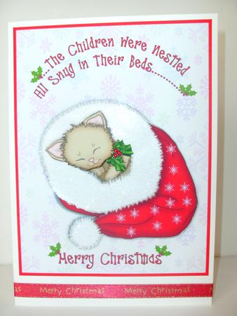 Nestled Snug Card Front by Christine Sutton