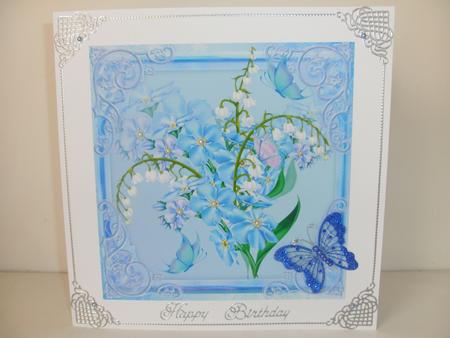 Blue and White and Butterflies Topper and Gift Tag by Christine Sutton