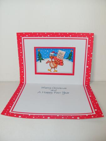 A5 Xmas Percy the Turkey Matching Insert by Christine Sutton