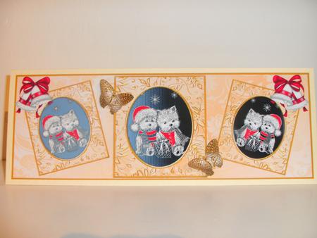 Cute Santa Westies Christmas Large Dl Card by Christine Sutton