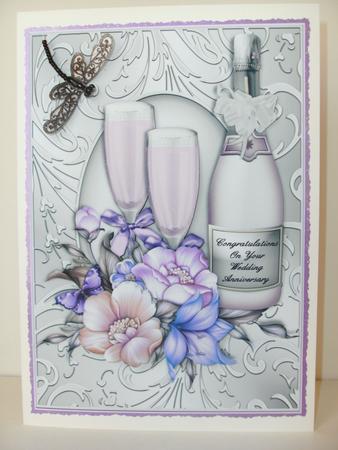 Congratulations Champagne Wedding Day/anniversary Card Front by Christine Sutton