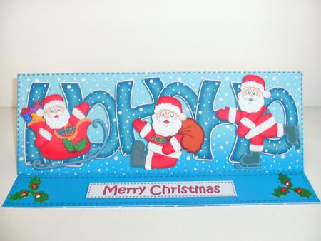 Large Dl Christmas Ho Ho Ho Santa Easel Card Kit by Christine Sutton