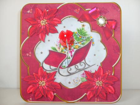 Christmas Sleigh Red Fancy Picture 8in Decoupage Cf Kit by Christine Sutton