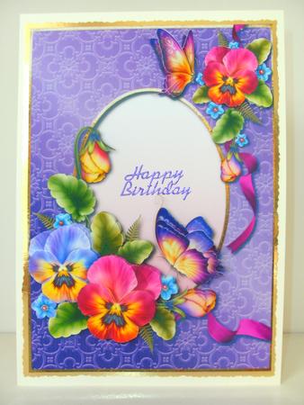 Beautiful Bright Pansies & Butterflies by Christine Sutton