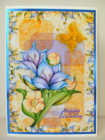 Golden Violets A5 Step by Step Card by Christine Sutton
