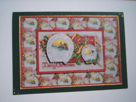 Christmas Scenes & Holly Card Front by Christine Sutton